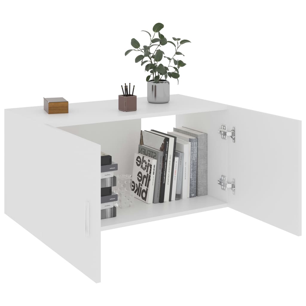 Wall Mounted Cabinet White 80x39x40 cm Chipboard