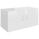 Wall Mounted Cabinet High Gloss White 80x39x40 cm Chipboard