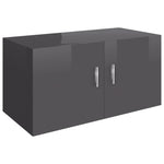 Wall Mounted Cabinet High Gloss Grey 80x39x40 cm Chipboard