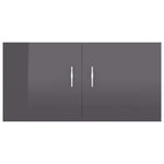 Wall Mounted Cabinet High Gloss Grey 80x39x40 cm Chipboard