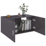 Wall Mounted Cabinet High Gloss Grey 80x39x40 cm Chipboard