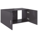 Wall Mounted Cabinet High Gloss Grey 80x39x40 cm Chipboard