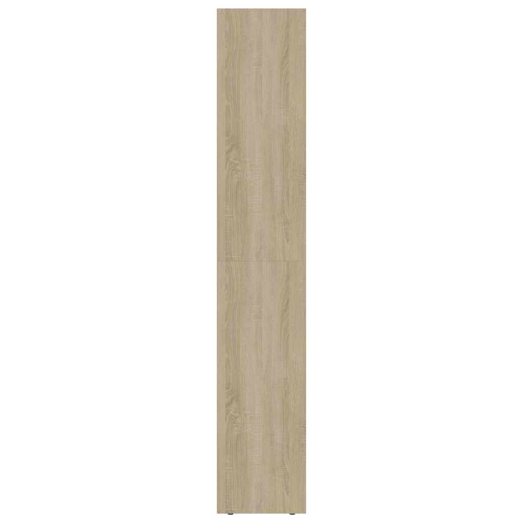 Book Cabinet White and Sonoma Oak 36x30x171 cm Chipboard
