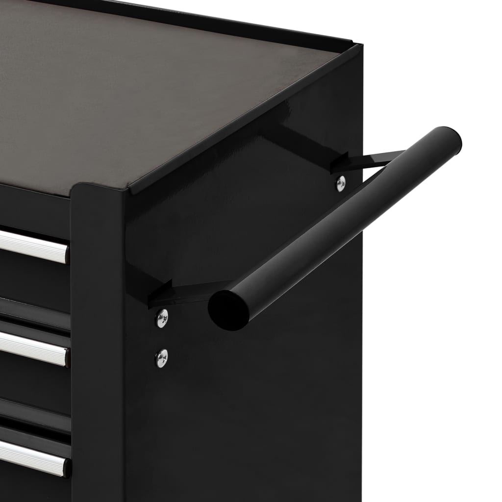 Tool Trolley with 4 Drawers Black