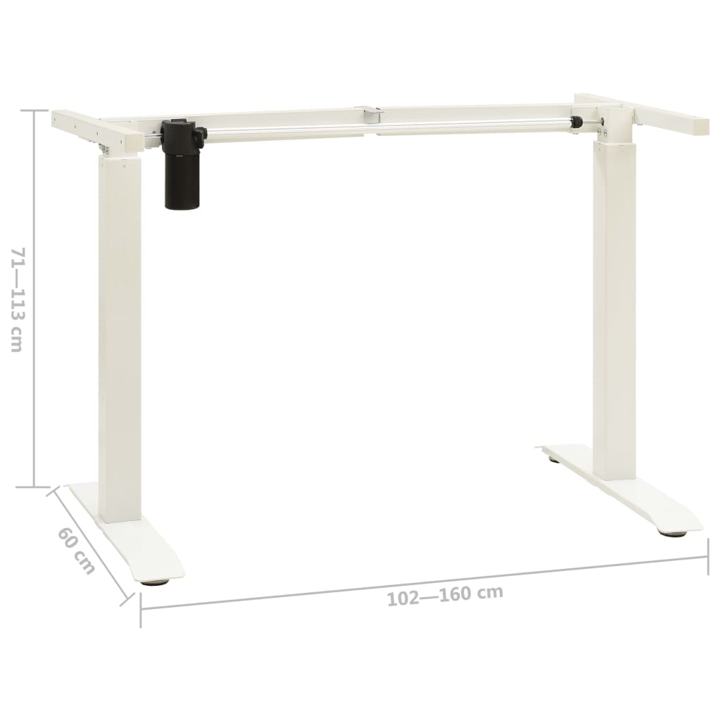 Height Adjustable Electric Motorised Standing Desk Frame White
