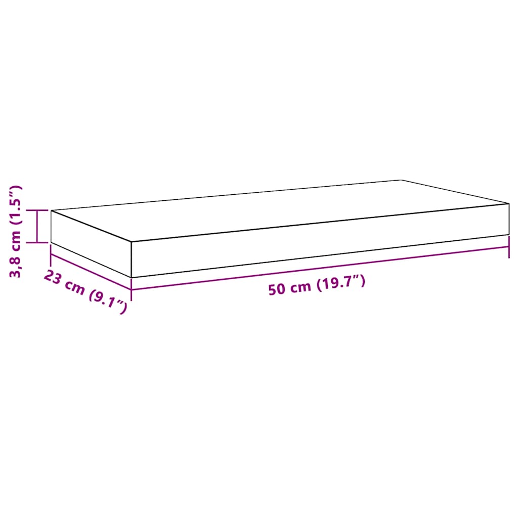 Floating Wall Shelf White 50cm MDF | HomeAndLiving