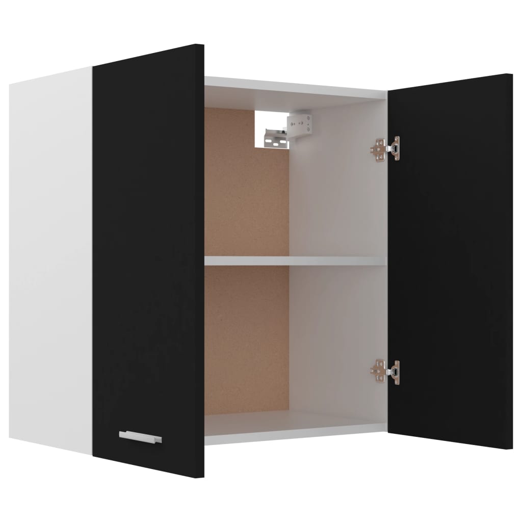 Hanging Cabinet Black Engineered Wood