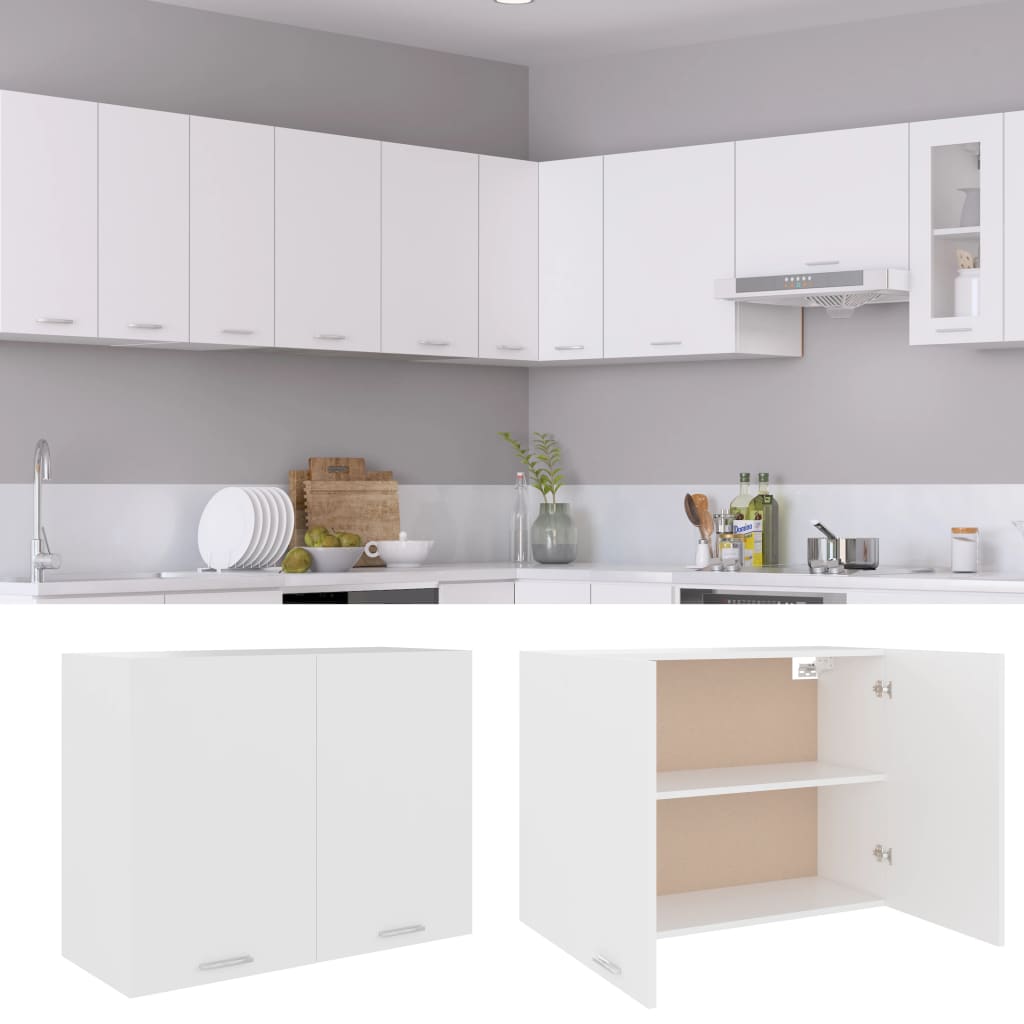Hanging Cabinet White Engineered Wood - 80×31×60cm