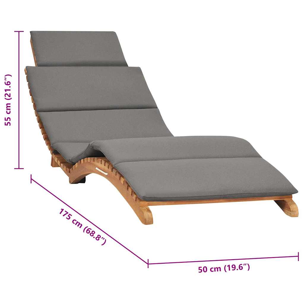Premium Folding Sun Lounger with Dark Garden Gathering Patio Relax