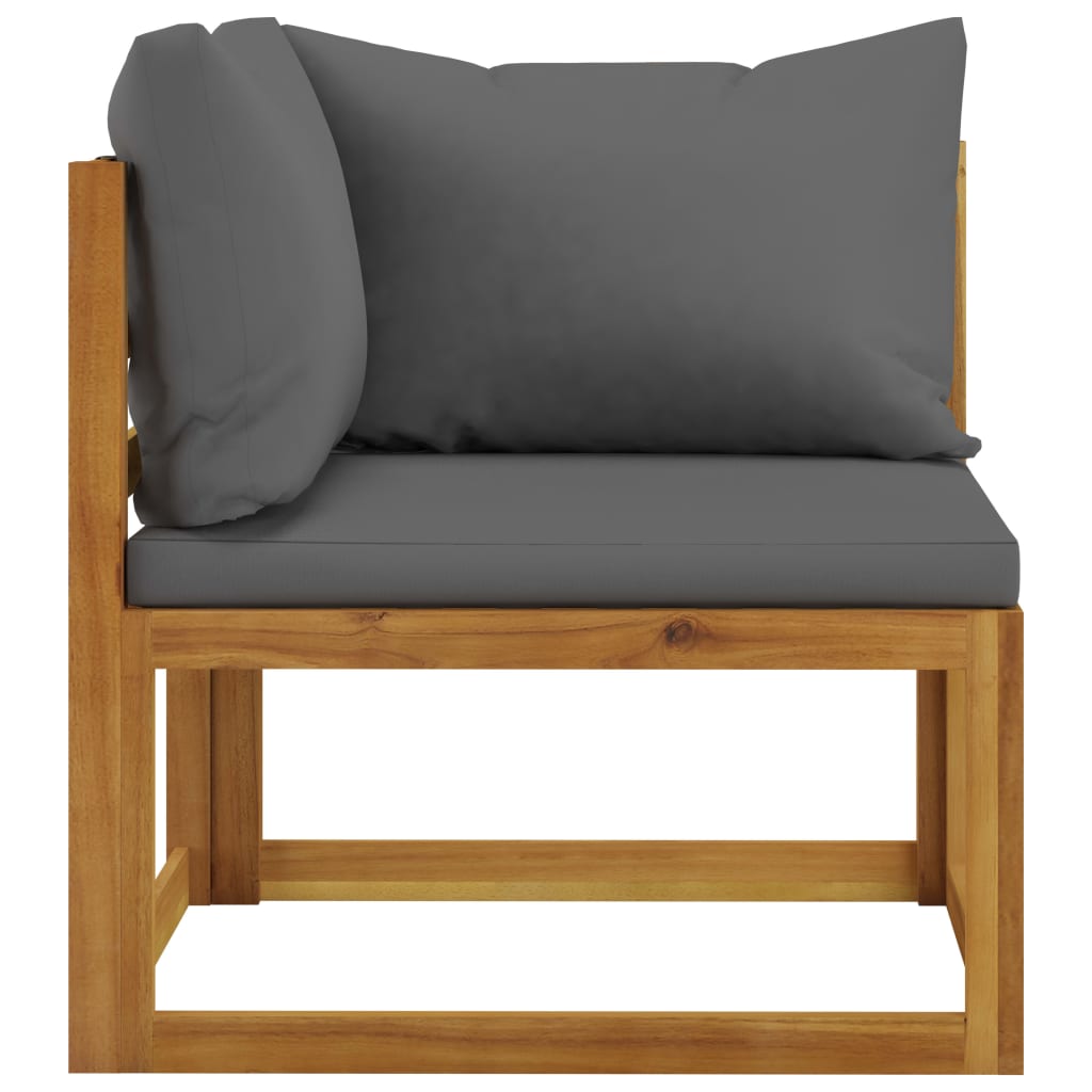 6 Piece Garden Lounge Set with Cushion Solid Acacia Wood - 68×68×29cm