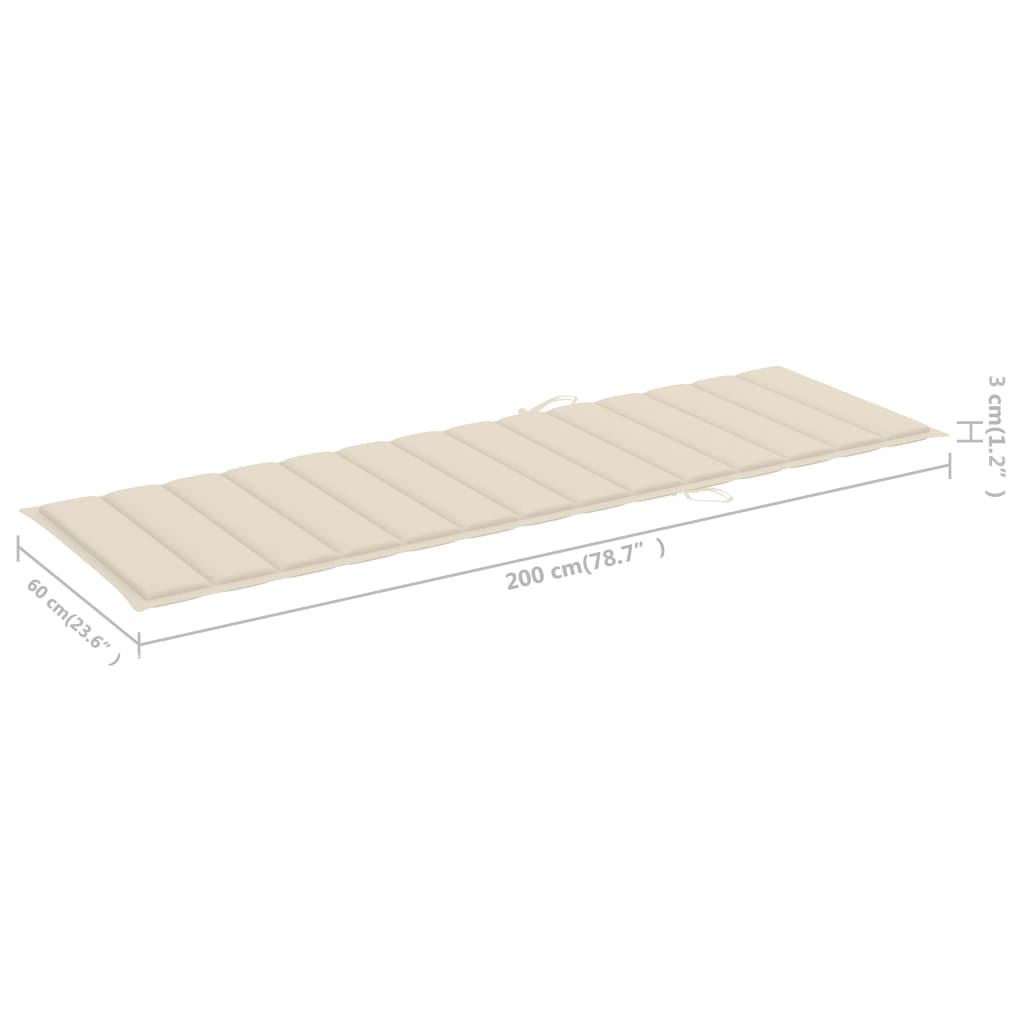 Modern Garden Sun Lounger with Cushion Indoor Outdoor Use Summer