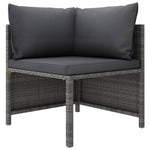9-Piece Garden Lounge Set with Cushions Poly Rattan Grey