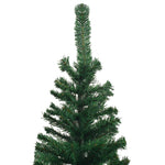 Radiant Evergreen Delight: LED-Lit Green Artificial Christmas Tree with Ornament Set