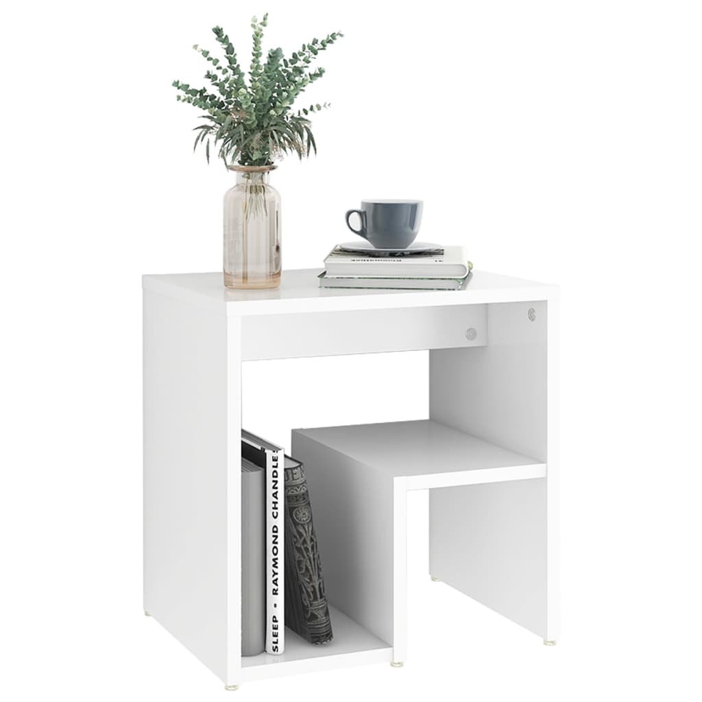 Bed Cabinet White Engineered Wood