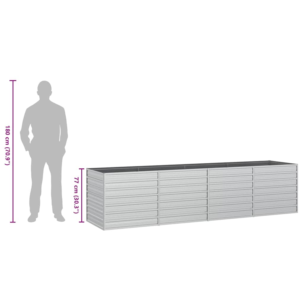 Galvanised Steel Raised Garden Bed 320x80cm | HomeAndLiving