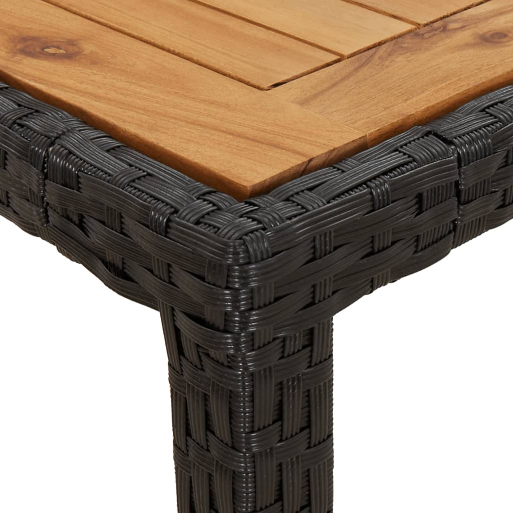 Garden Table Black Poly Rattan