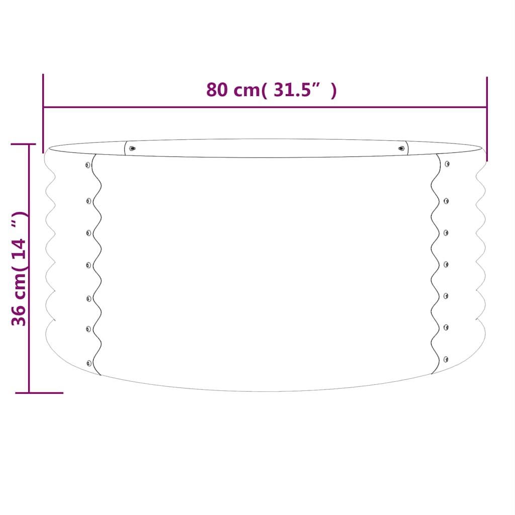 Galvanised Steel Garden Planter 80cm Round | HomeAndLiving