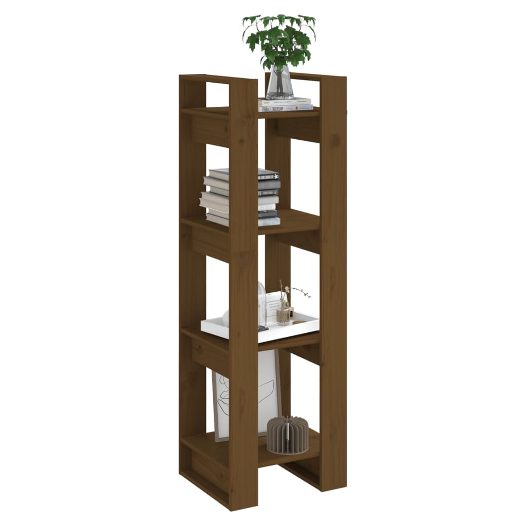 Book Cabinet/Room Divider Honey Brown Solid Wood - 41×35×125cm