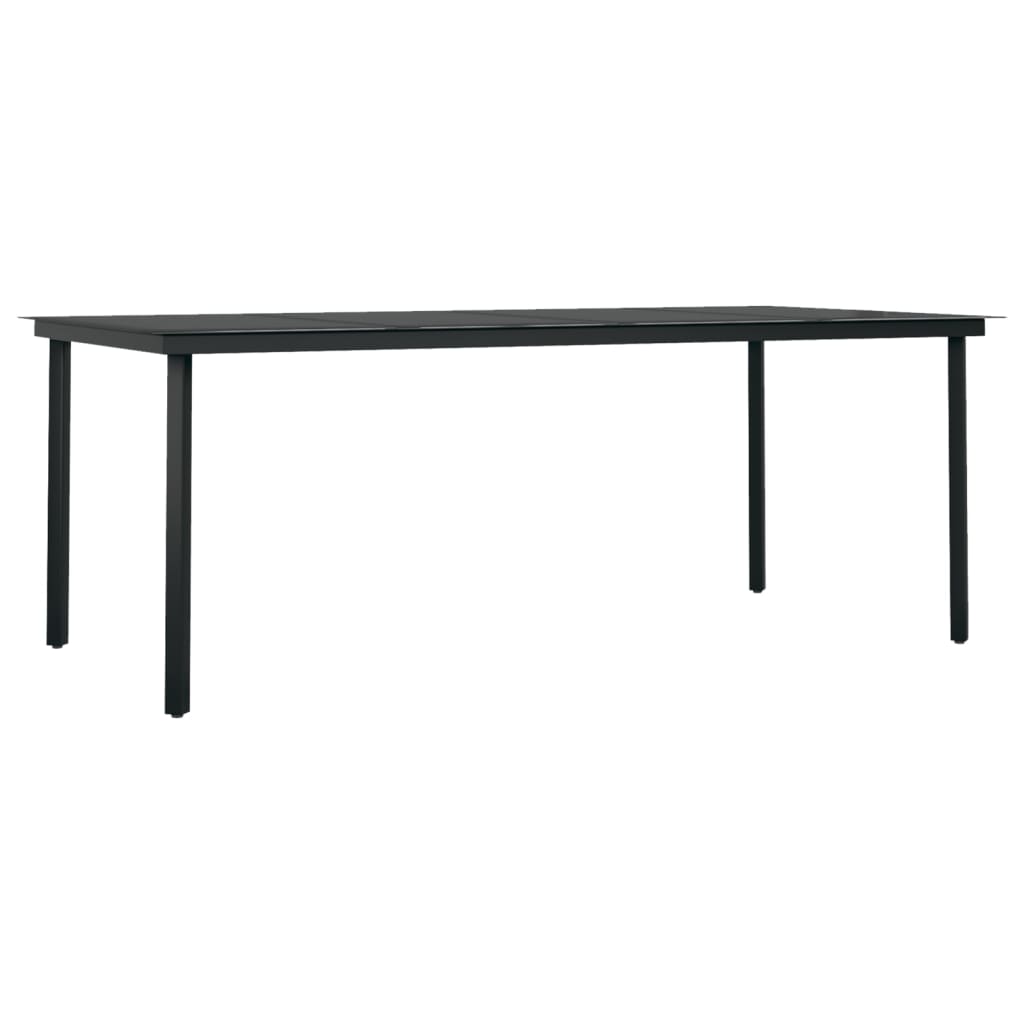 Chic Fresco Dining: 9-Piece Garden Dining Set in Stylish Black with Cushions