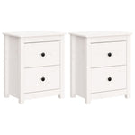 Bedside Cabinets White Solid Wood Pine