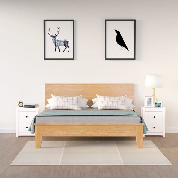 Bedside Cabinets White Solid Wood Pine
