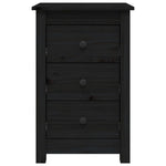 Bedside Cabinets 2 pcs Black Solid Wood Pine