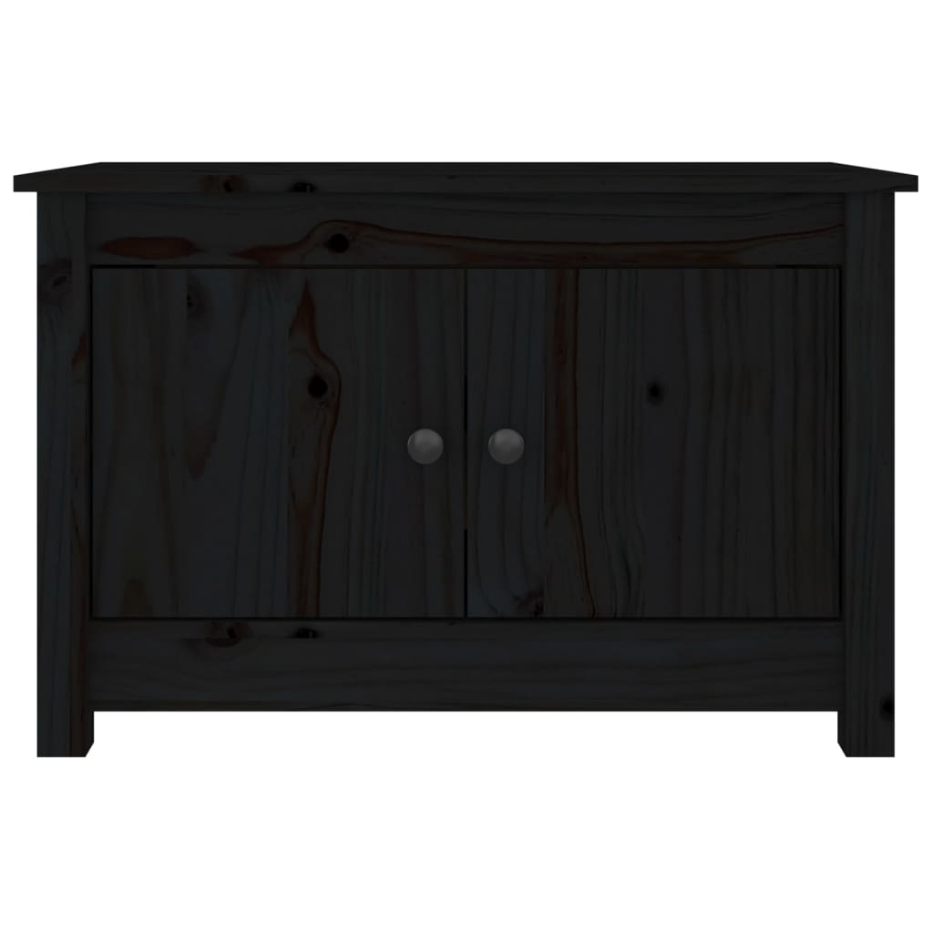 Shoe Cabinet Black Solid Wood Pine