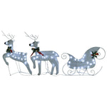 Reindeer & Sleigh Christmas Decoration 100 LEDs Outdoor White