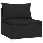 Noir Rattan Harmony: 8-Piece Garden Lounge Set in Black with Plush Cushions