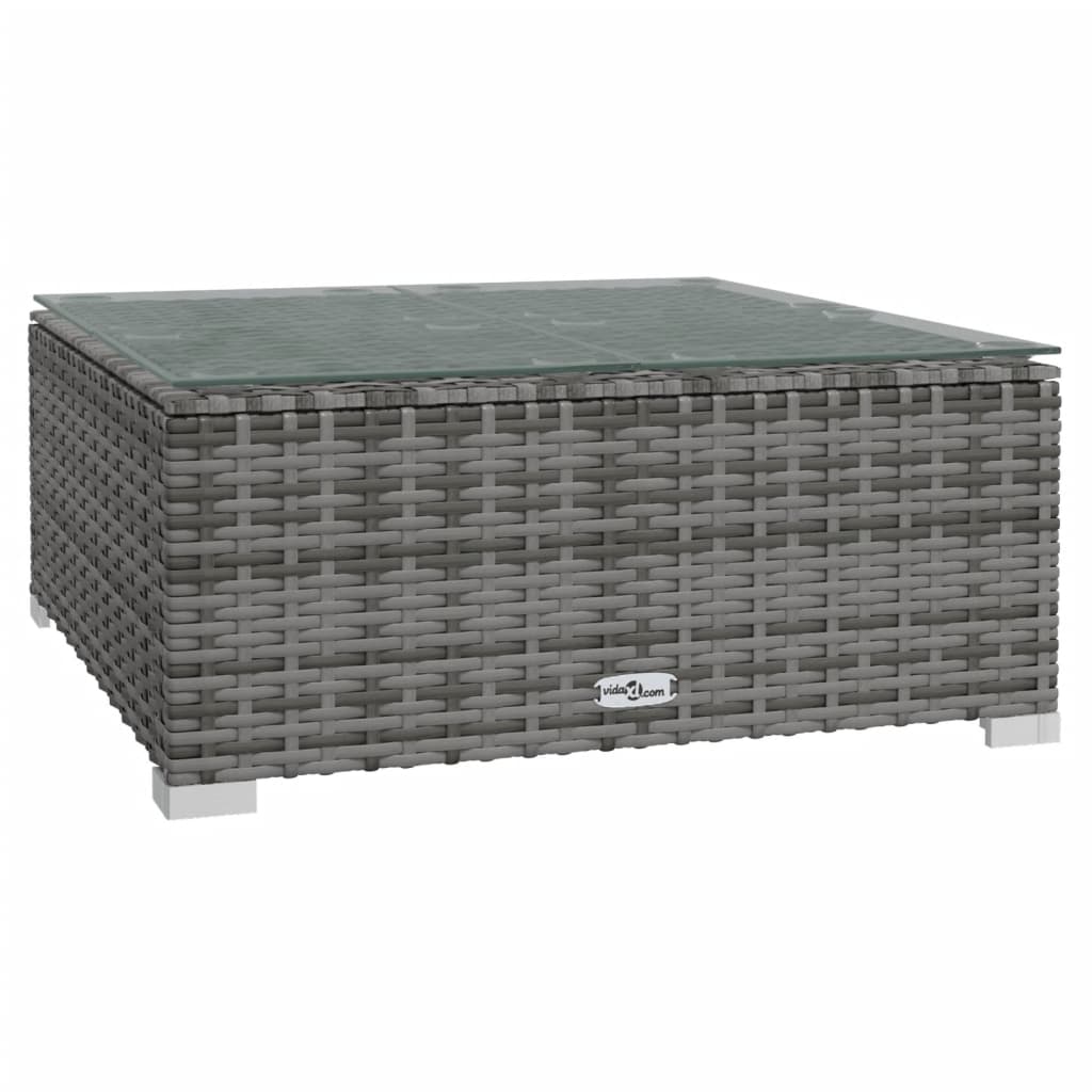 10 Piece Garden Lounge Set with Cushions Poly Rattan Grey - 60×60×30cm