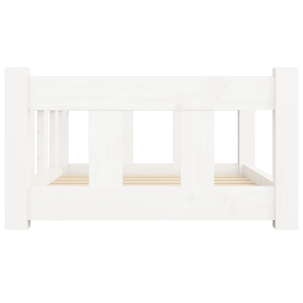 Dog Bed White Solid Wood Pine