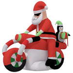 Christmas Inflatable Santa on Motorcycle LED