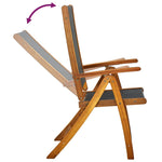 Folding Garden Chairs 6 pcs Solid Wood Acacia and Tetilene