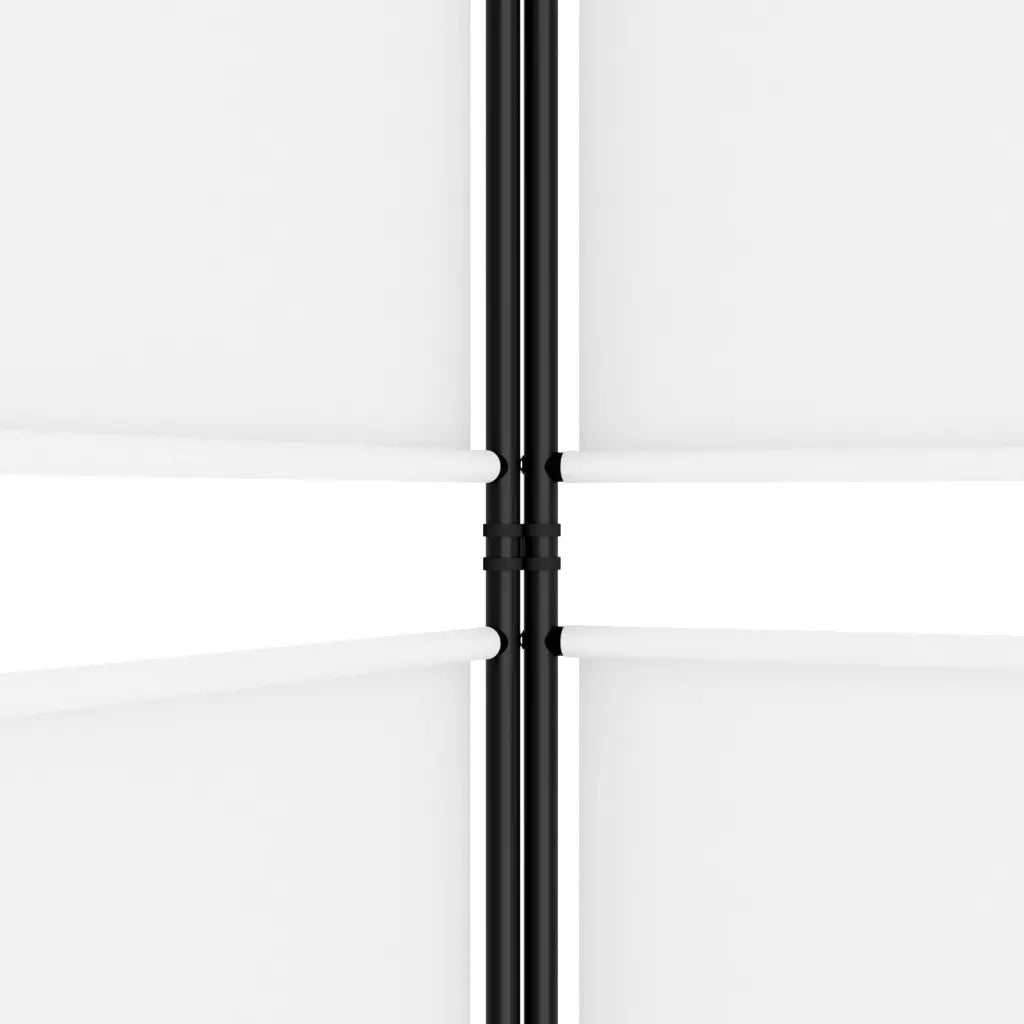 6-Panel Room Divider White Fabric