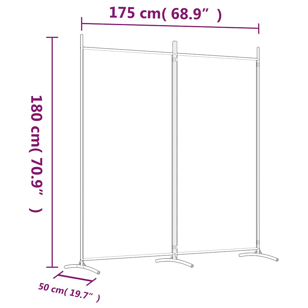 2-Panel Fabric Room Divider White 175x180cm | HomeAndLiving
