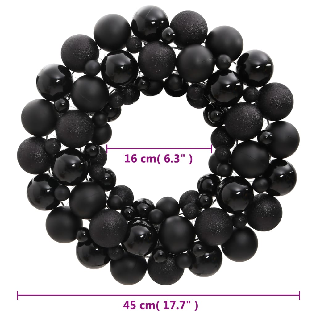 Christmas Wreath Black Polystyrene