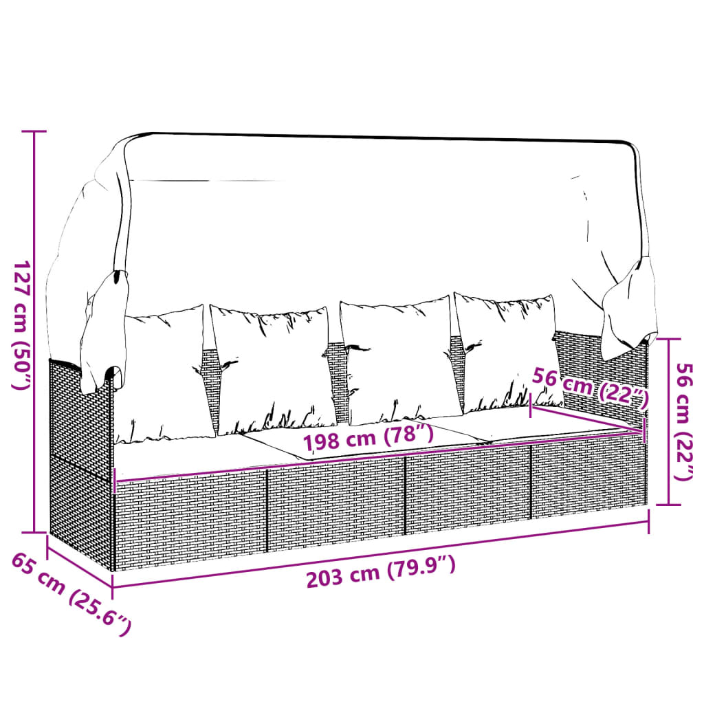 Contemporary Outdoor Lounge Bed with Roof Patio Setup Outdoor Living
