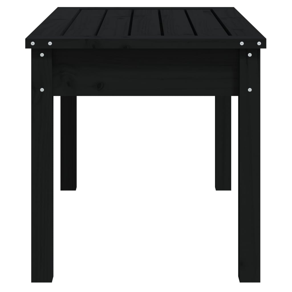 Pine Noir: Black Solid Wood Garden Bench