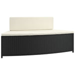 Redefine Relaxation: Set of 2 Black Poly Rattan Spa Benches with Cushions