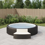 Redefine Relaxation: Set of 2 Black Poly Rattan Spa Benches with Cushions