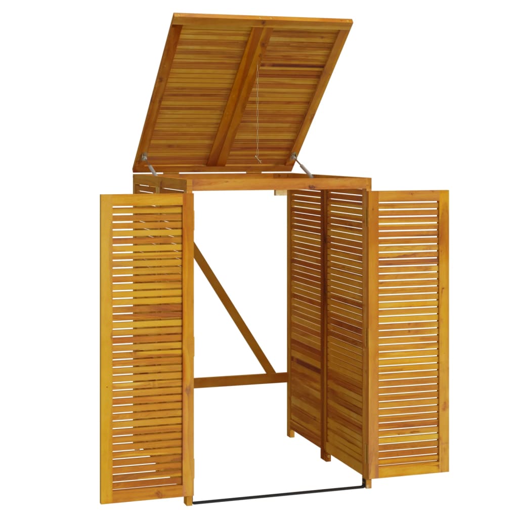 Rustic Wood Enclosure for Individual Trash Bin: Acacia Garbage Shed