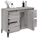 Crafted Vanity Storage Engineered Wood Cabinet Black