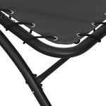 Shaded Bliss: Dark Grey Fabric & Steel Sun Lounger with Canopy