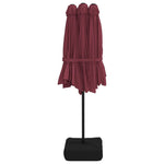 Dual Delight: Bordeaux Red Double-Head Parasol for Stylish Shade