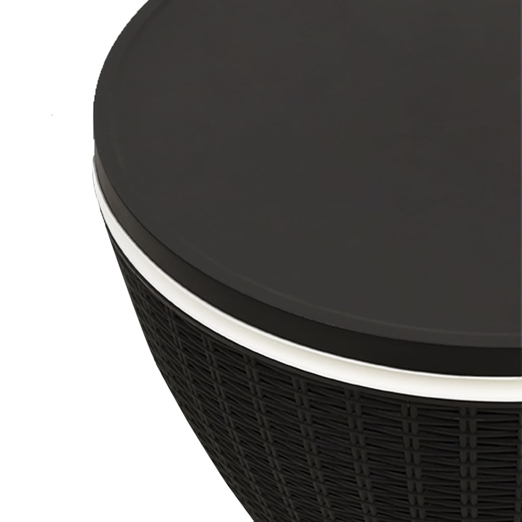 Chill & Serve: Black Polypropylene 3-in-1 Ice Cooler Table for Ultimate Refreshment