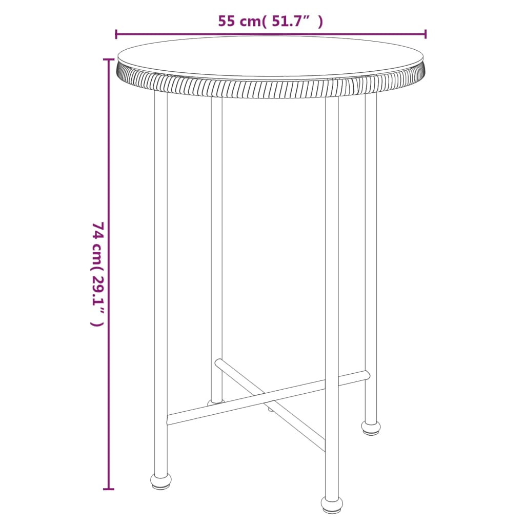 Decorative 3 Piece Garden Dining Set Relaxing Seating Modern Living