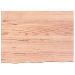 Light Brown-Treated Solid Wood Bathroom Countertop