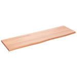 Light Brown-Treated Solid Wood Bathroom Countertop