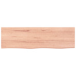 Light Brown-Treated Solid Wood Bathroom Countertop