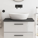 Light Brown-Treated Solid Wood Bathroom Countertop